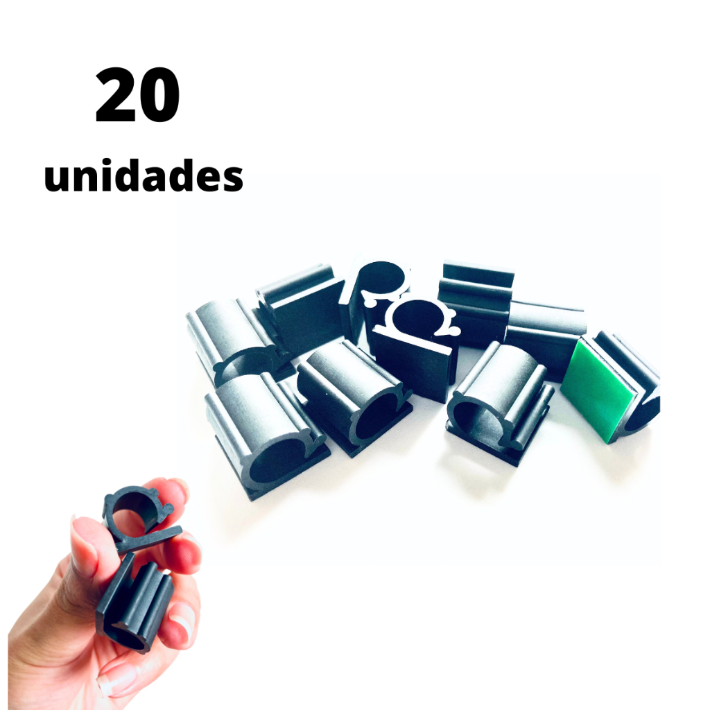 Organizador de fios e cabos kit com 20 unidades