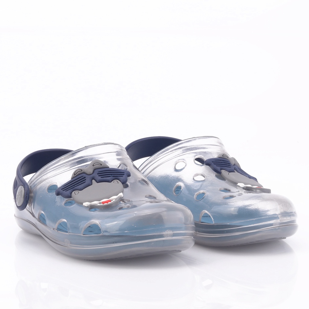 Babuche Infantil Wboys Pop Clear Kids – Transparente/Marinho