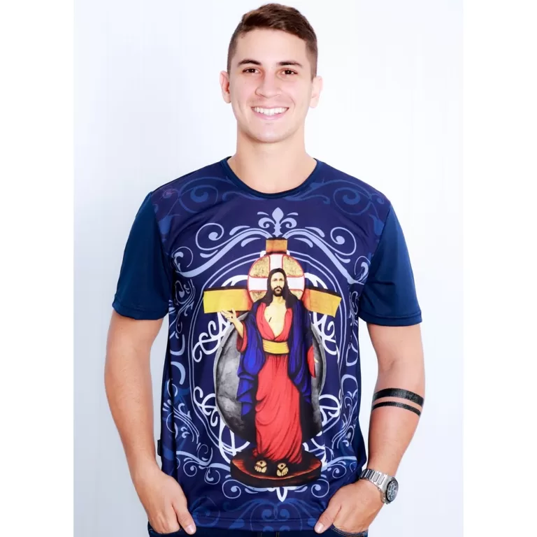 Camiseta Religiosa Católica Jesus das Santas Chag