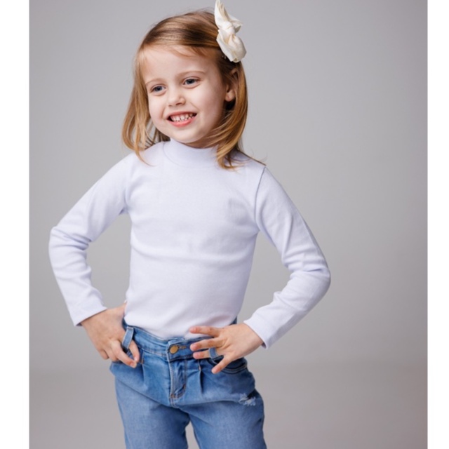 Blusa Gola Alta Manga Longa Infantil Menina 4 AO 1