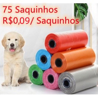 5 Refil Cata Coco Sacolas 75 Saquinhos Biodegradá