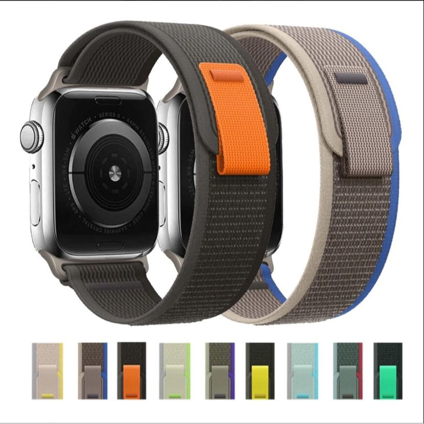 Pulseira Loop Nylon Laço de Trilha Para Apple Watch Band Relogio 38mm 40mm 41mm 42mm 44mm 45mm 49mm