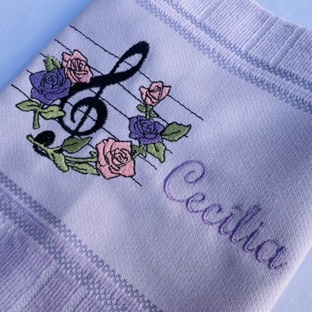 Toalha Bordada Personalizada Clave de Sol música 