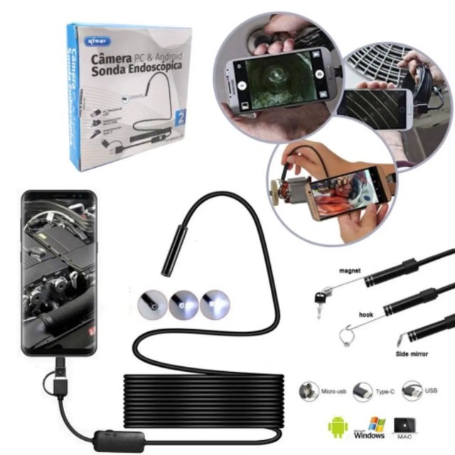 Câmera PC E Android Sonda Endoscópica 2M/5M knup