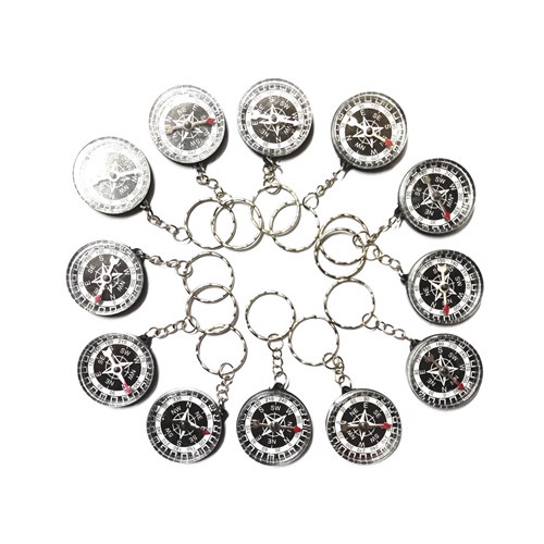 Kit 12 / 24 / 36 / 48 Chaveiro Bússola Redonda Le