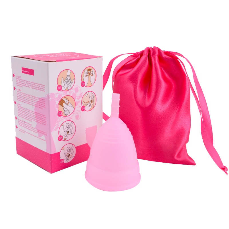 Kit Coletor Menstrual Silicone Reutilizável + Sacola de Cetim – Tamanho Unico – 7cm