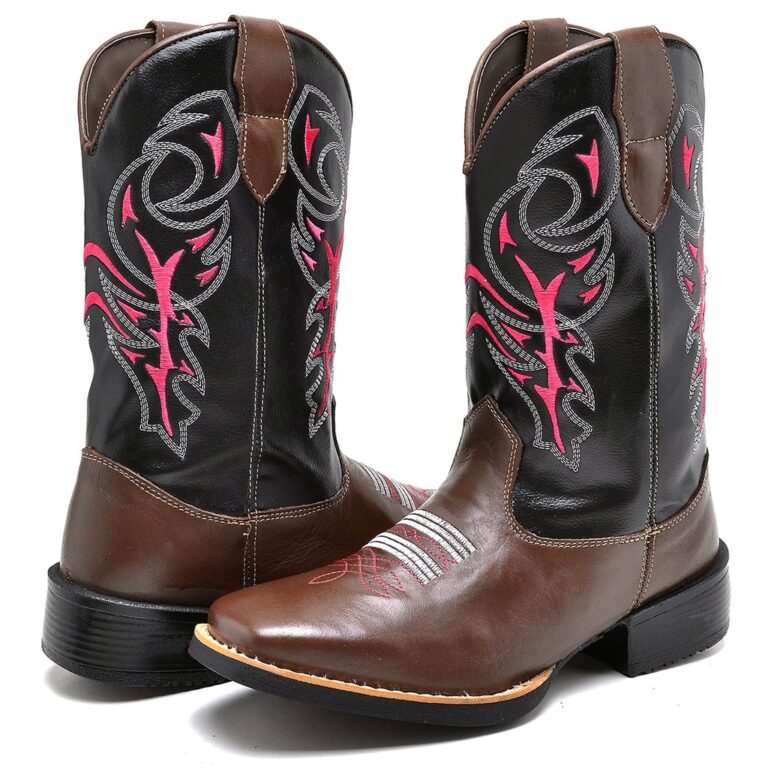 Botas Texana Feminina Café Com Bordado Tribal Ros