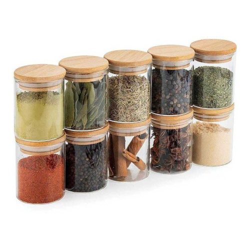 Kit 6 Pote De Vidro Porta Tempero Mantimentos Redo