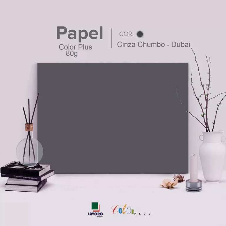 Papel Color Plus 80g A4 – Cinza Chumbo (Duba