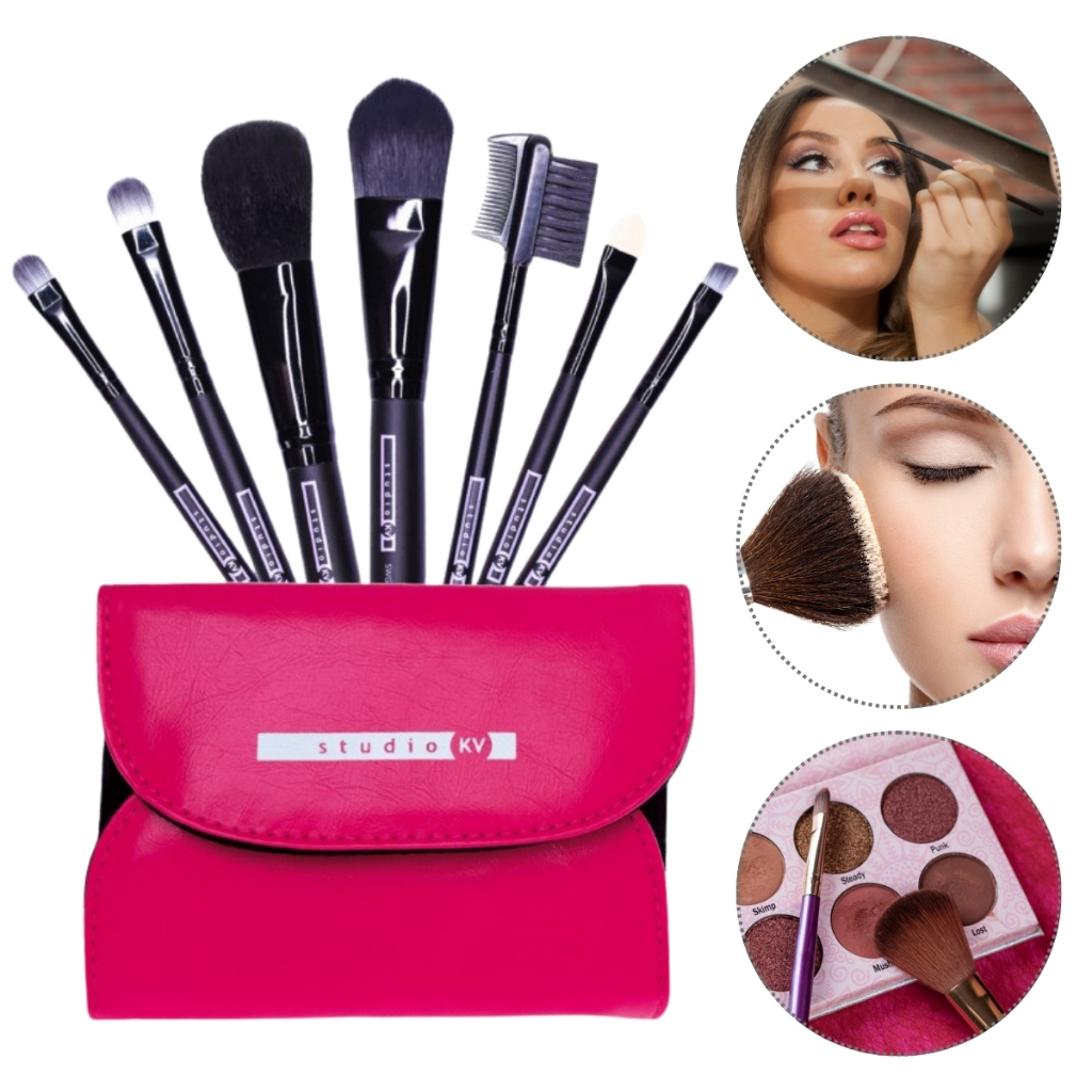 Kit Pincéis De Maquiagem Sweet Glam Studio Kv C/7 Pçs