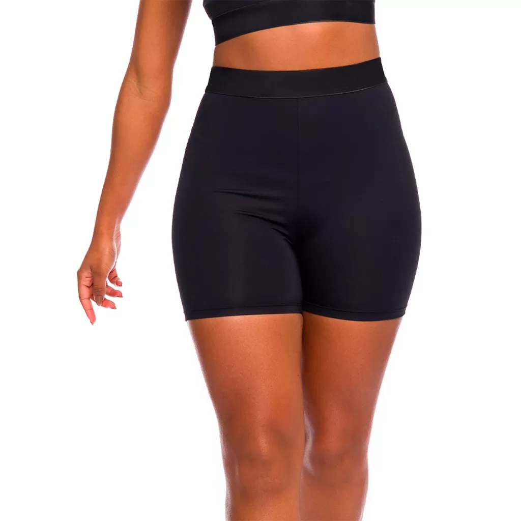 Short Feminino Cintura Alta Active Preto Massam Fitness