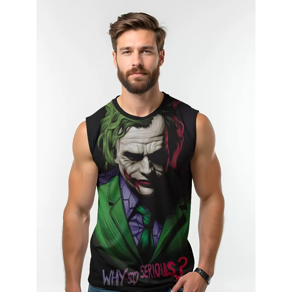 Camiseta Dry Fit Masculina UV 50+ Coringa why so Estampada Academia Corrida Treino Casual