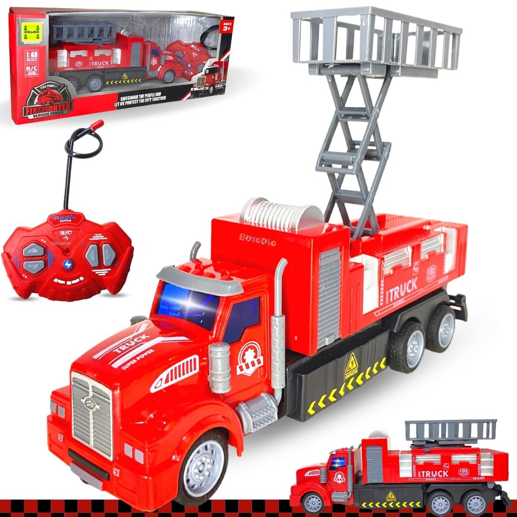 Caminhão De Bombeiro De Controle Remoto Com Luz Sem Fio