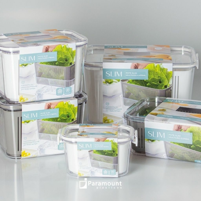 Pote Hermetico Slim Multiuso para Geladeira Armaze