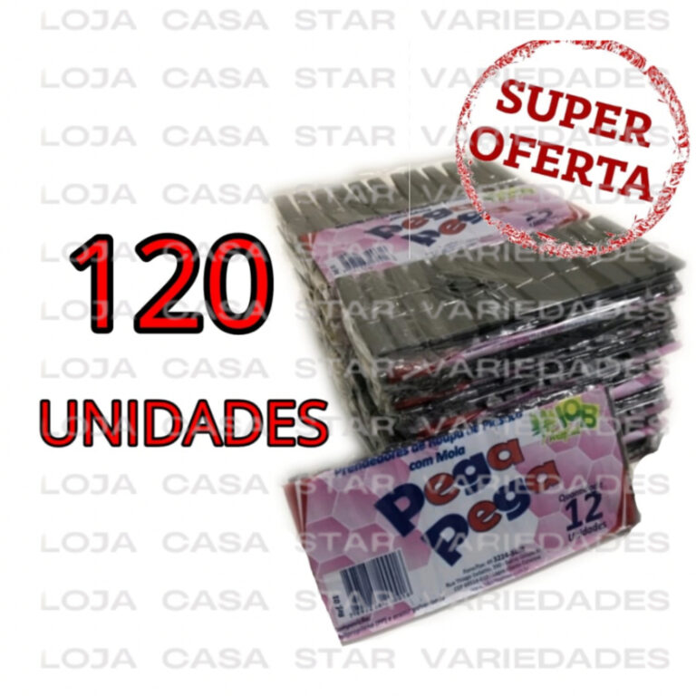 KIT 120 prendedor pregador plástico de roupa supe