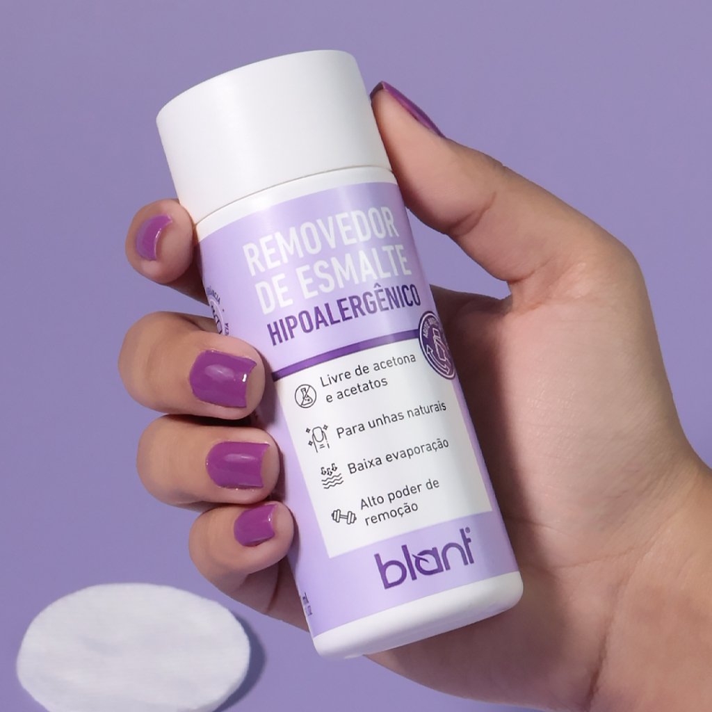 Removedor de Esmalte Sem Acetona Vegano 8×1 80ml Blant Hipoalergênico Hidrata Cuidado Unhas Manicure