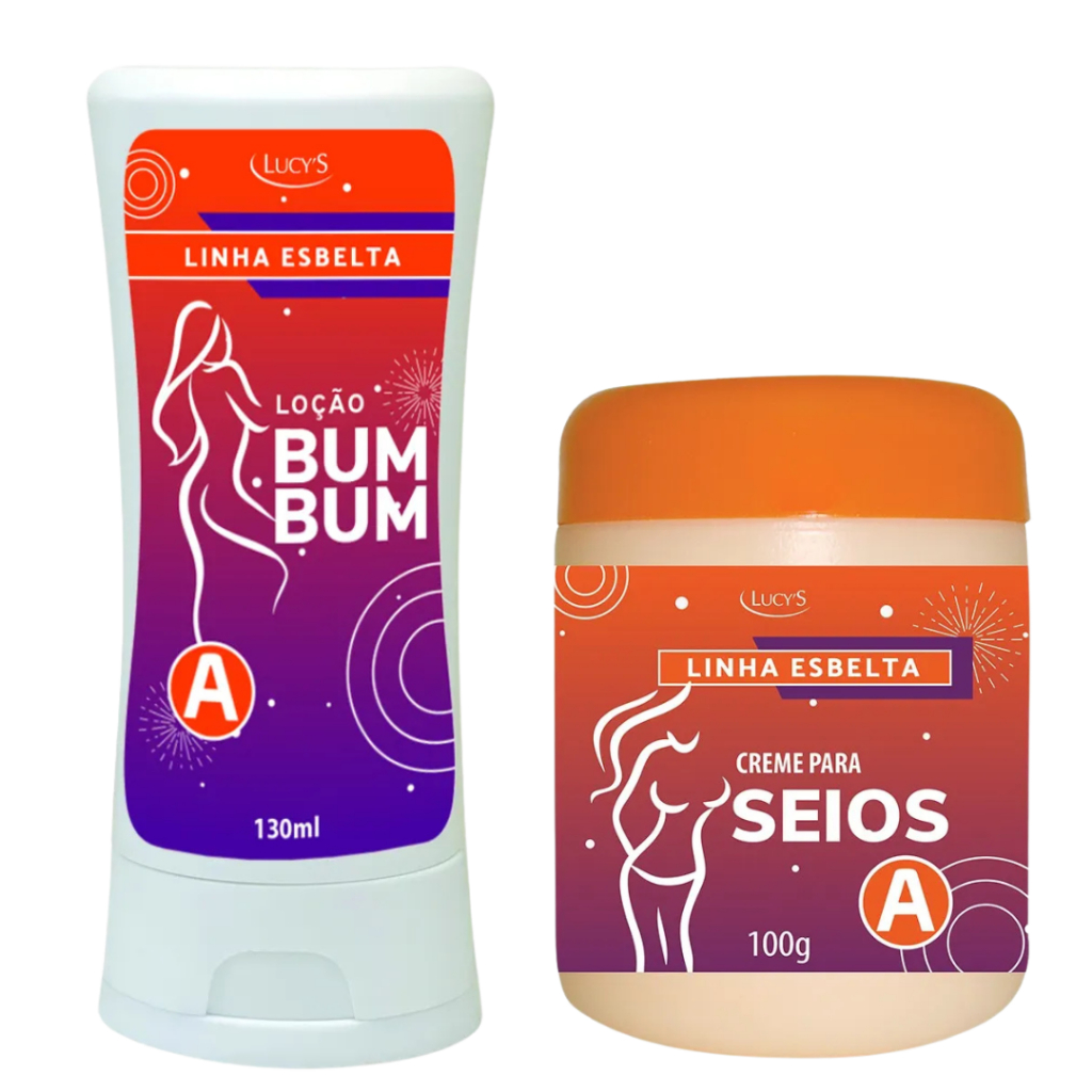 Kit Creme Para Aumentar Seios A 100g e Loção para Aumentar Bumbum A 130ml Lucys