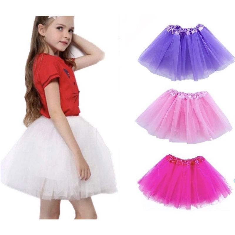 Saia de Tule Tutu Infantil Lisa Carnaval Festa 30 cm Infantil