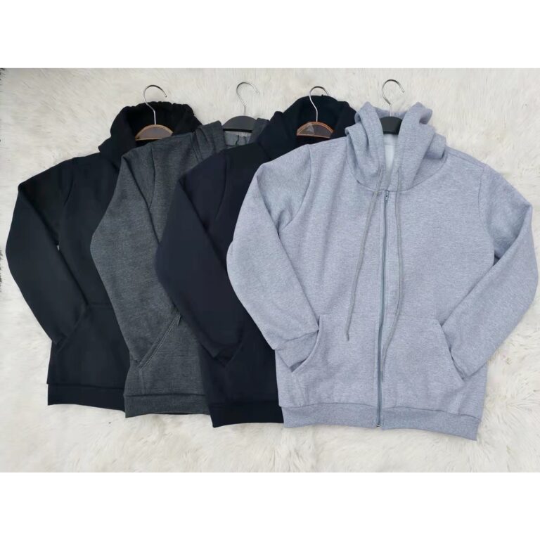 Blusa moletom feminina com ziper e capuz algodao