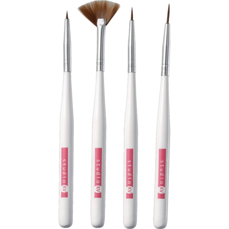 Kit De Pincéis Para Unhas Studio Kv C/4pçs