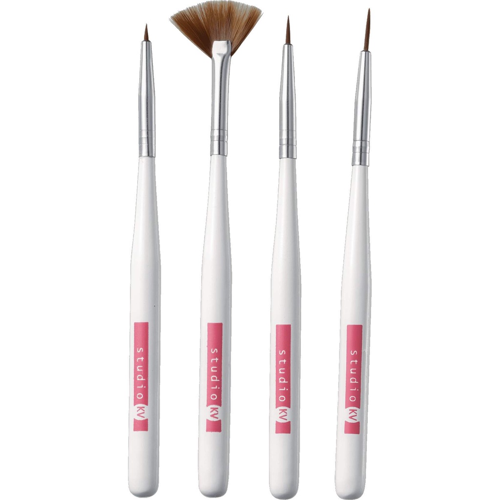 Kit De Pincéis Para Unhas Studio Kv C/4pçs