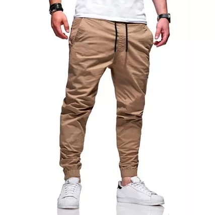 Calça Jogger   Jeans Masculina Sarja Elástico Ot