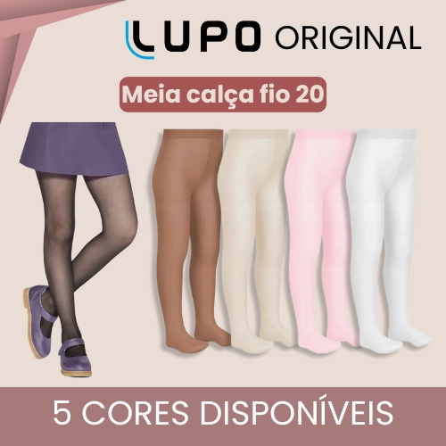 Meia Calça Infantil Menina Fio 20 Ballet Lupo Ori