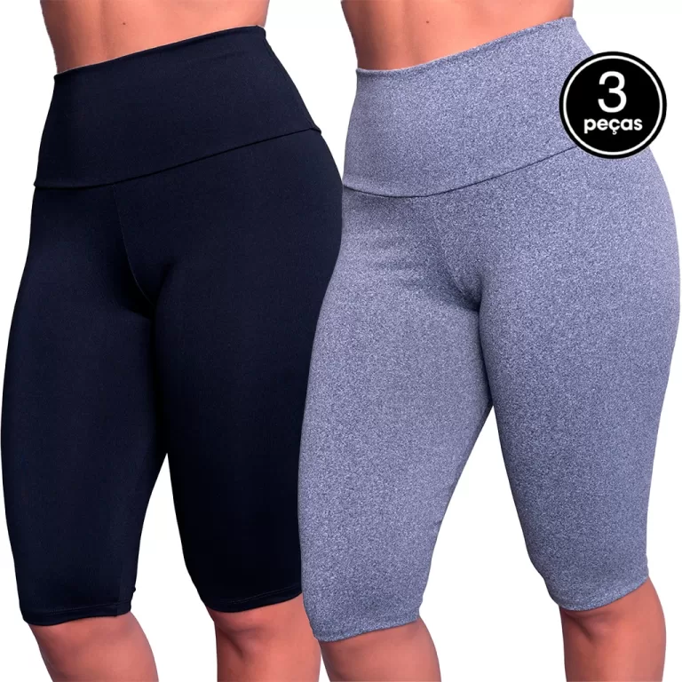 Kit 3 Bermudões Fitness Serra e Mar Feminino Supl