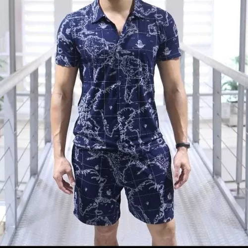 Conjunto Praia Verão Camisa Aberta Short Bolso El