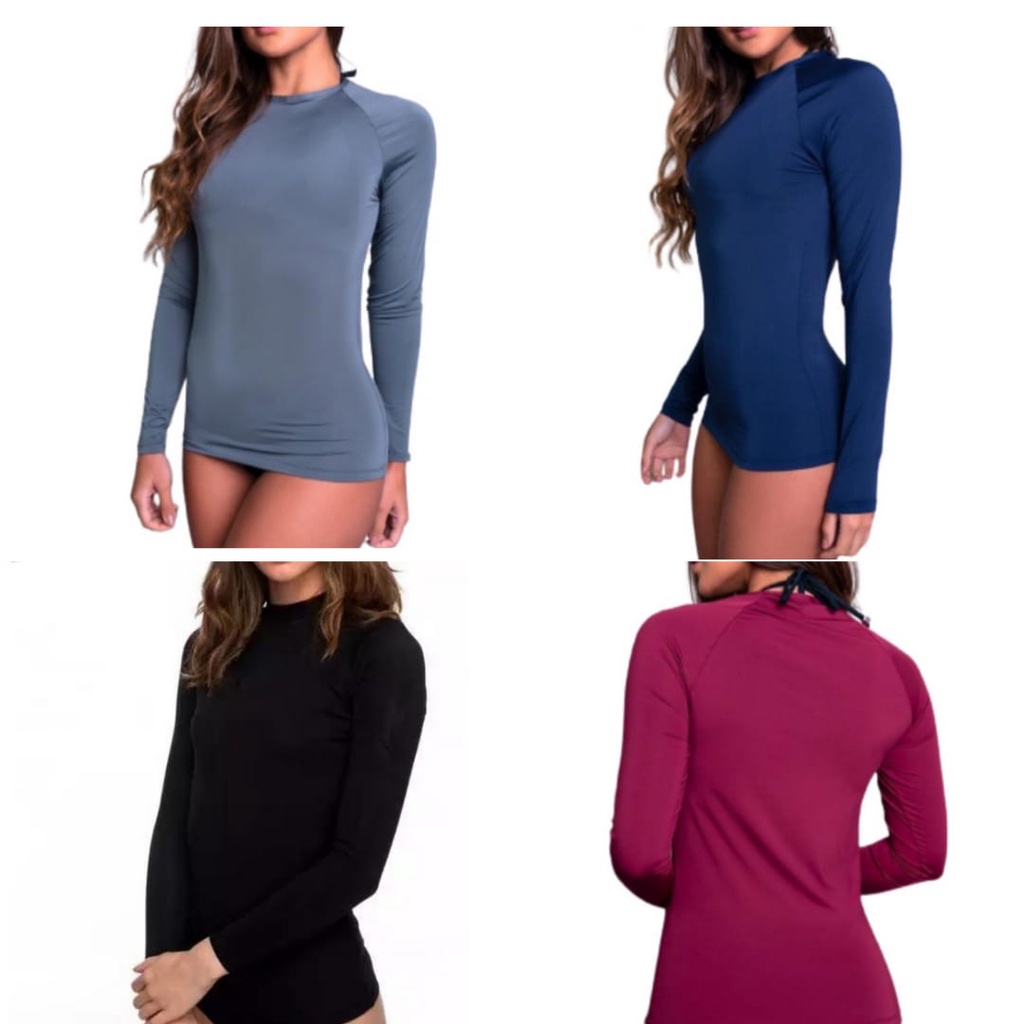 camisa termica feminina protecao uv 50 segunda pele frio