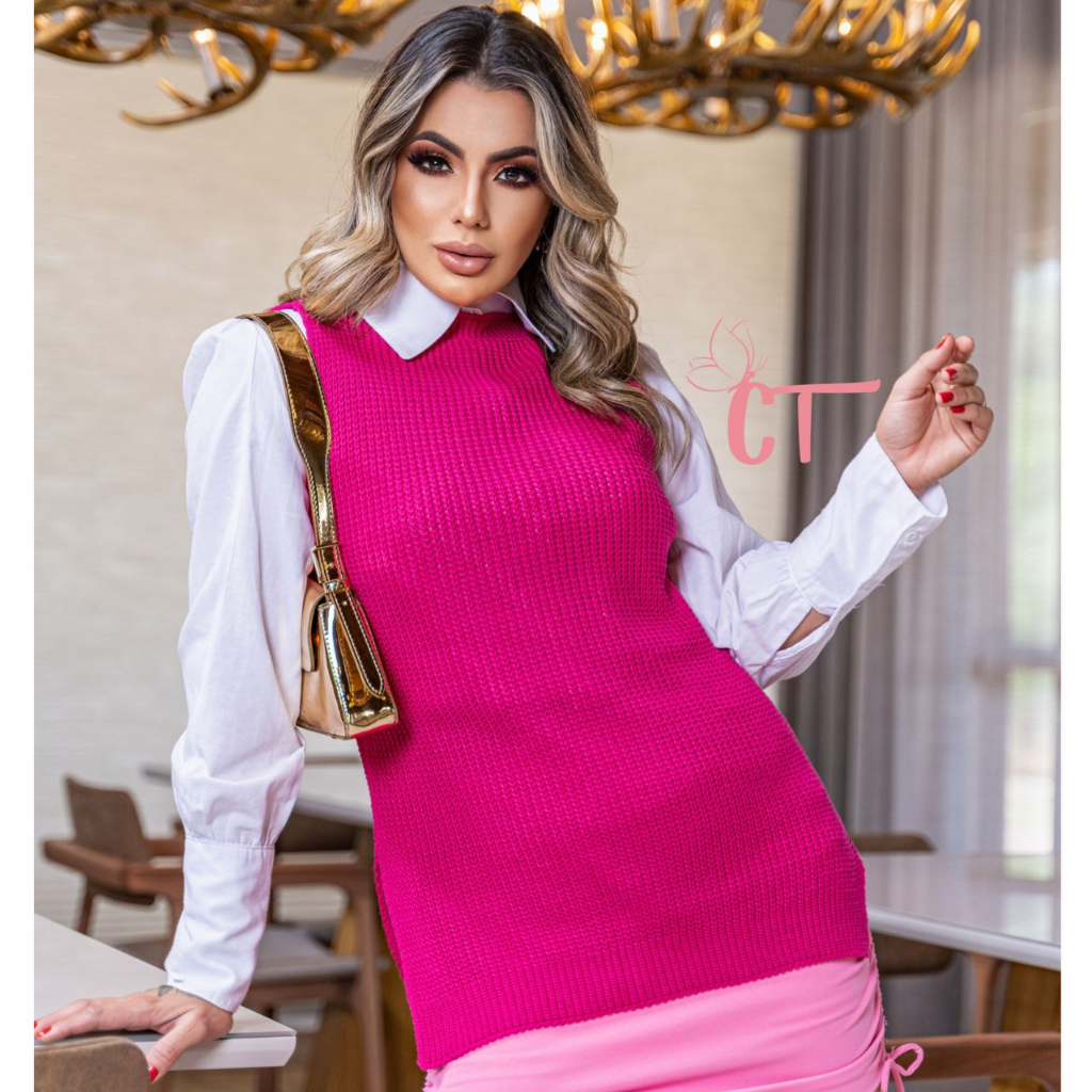 Colete Regata Tricot Fang Moda Feminina Outono Inverno Verão