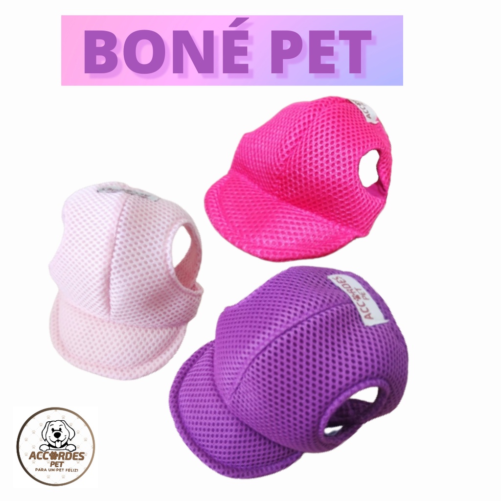 Boné pet/Viseira Pet – Boné Cachorro/Gato Pink/Lilás/Rosa Bebê