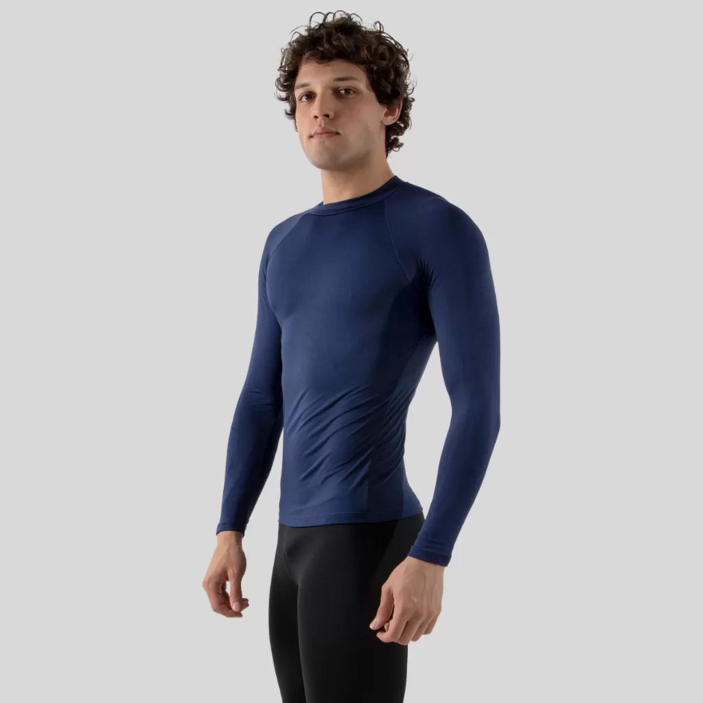 Camisa Térmica Masculina Proteção UV 50+ Segunda Pele Unissex Azul Marinho