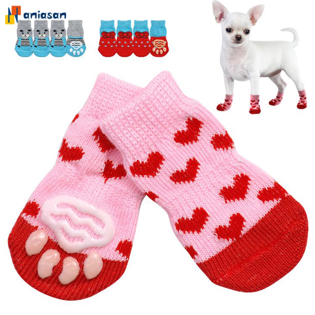 Meia Antiderrapante Para Cachorro e Gato Kit c/ 4 Unidades