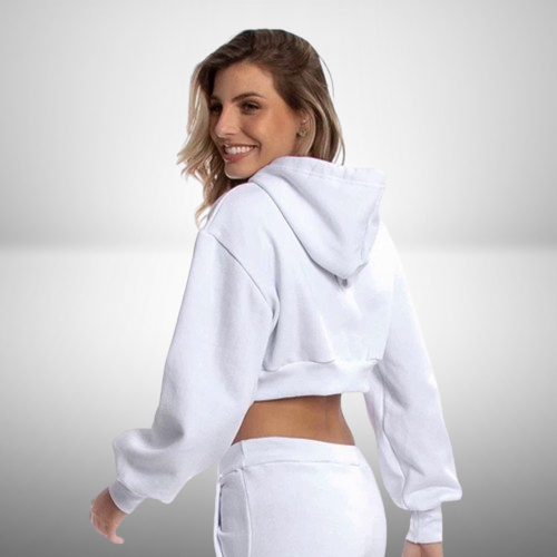 Blusa de Frio Cropped de Moleton Modalo Blogueirin