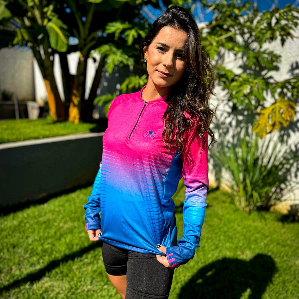 Camisa de Pesca Feminina, Camisa de Pescaria Capitão Arraia, Blusa de Pesca Proteção UV+50