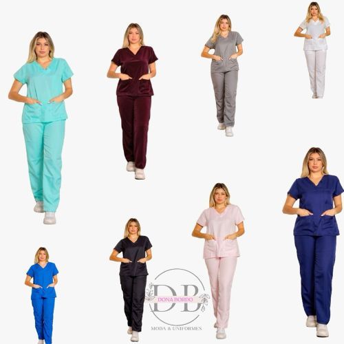 Kit 15 Conjunto Pijama Cirurgico Scrub Gabardine 1