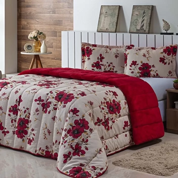 Kit Coberdrom Casal Queen Estampado 3 Pçs Dupla F