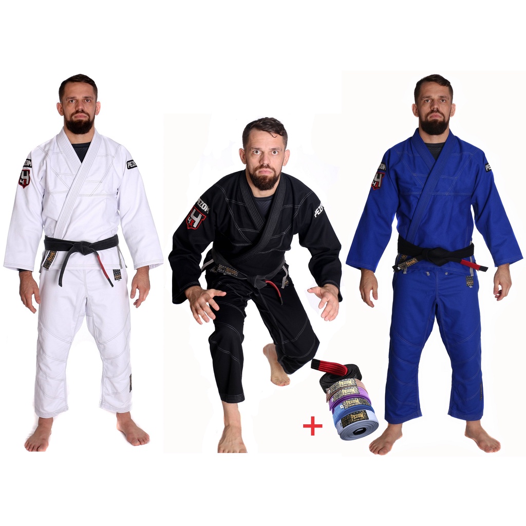 Kimono Jiu Jitsu Trançado Adulto 4X4 Pezom e Faixa
