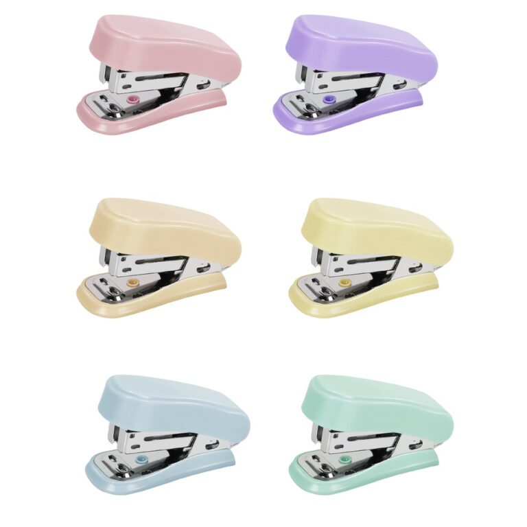 Mini Grampeador 12 Folhas Cor Pastel Tons Pasteis