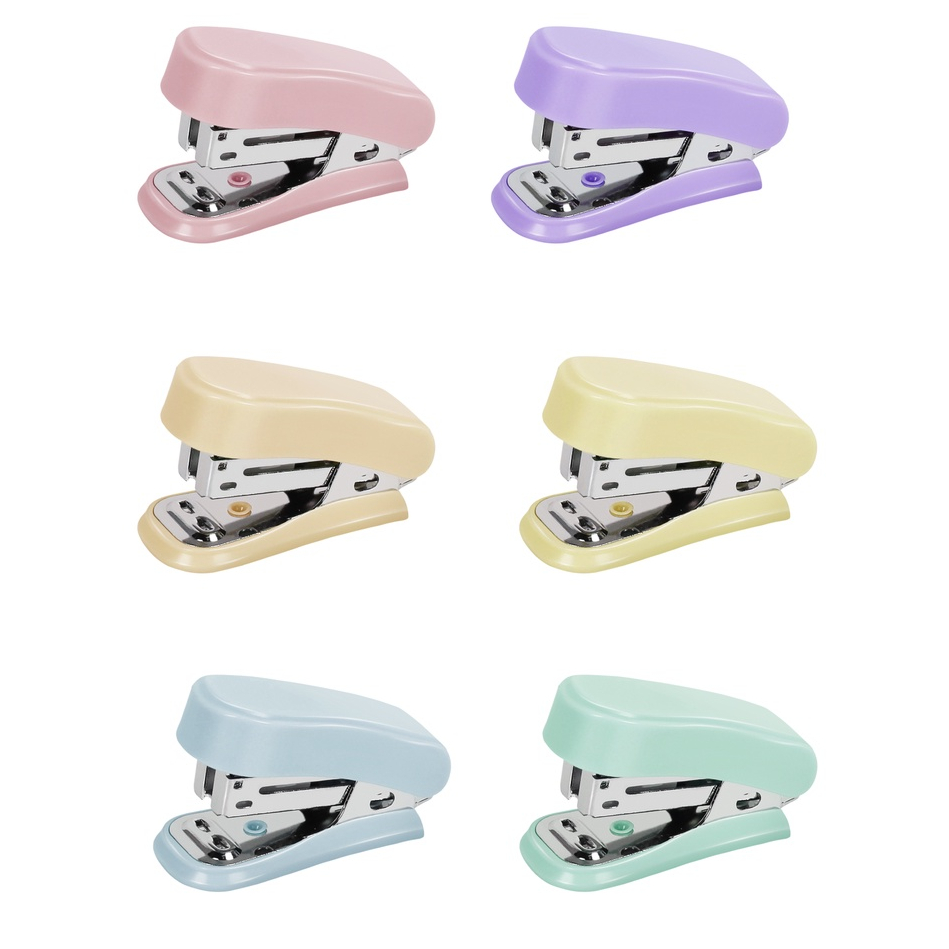 Mini Grampeador 12 Folhas Cor Pastel Tons Pasteis