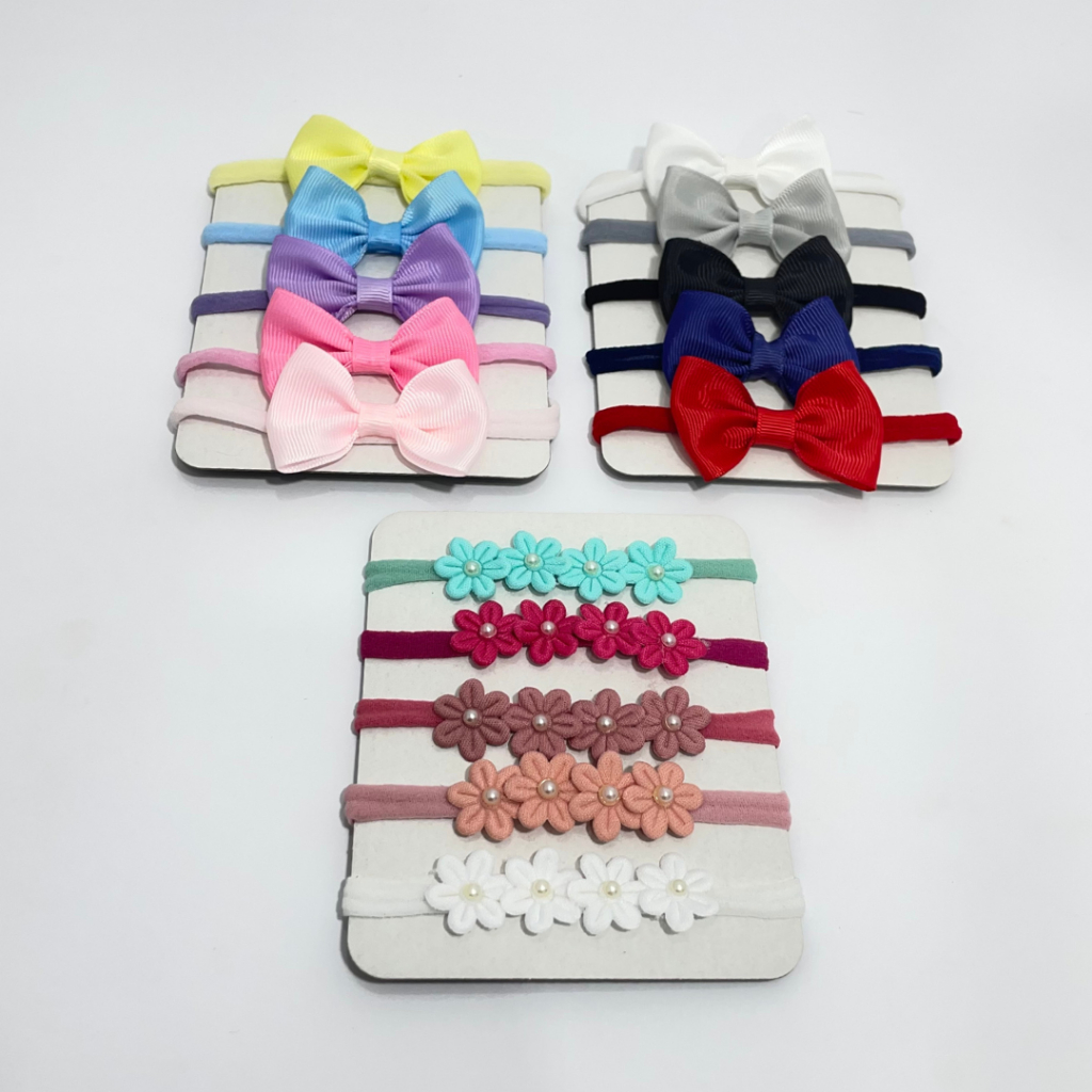 Kit 10 Lacinhos Bebê Faixinha Maternidade Tiarinha Enxoval Baby