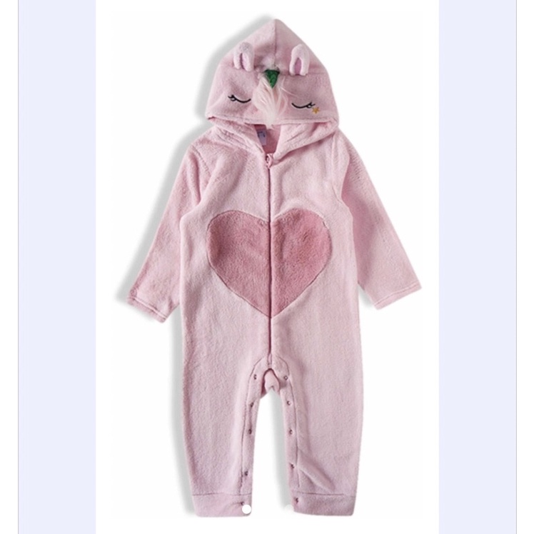 Pijama Unicórnio Infantil Bebe Macacão Pelúcia 