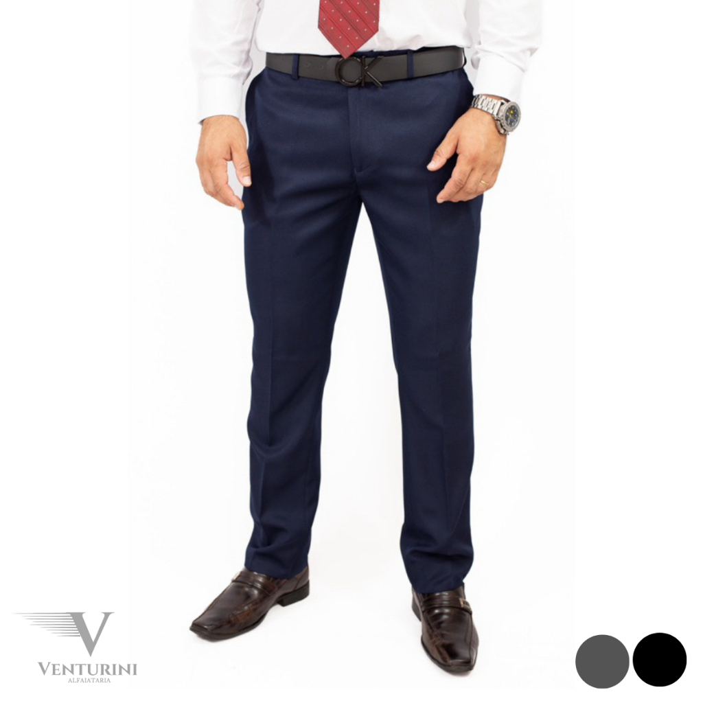 Calça Social Masculina Slim Oxford – DIRETO DA FÁBRICA (3 cores)