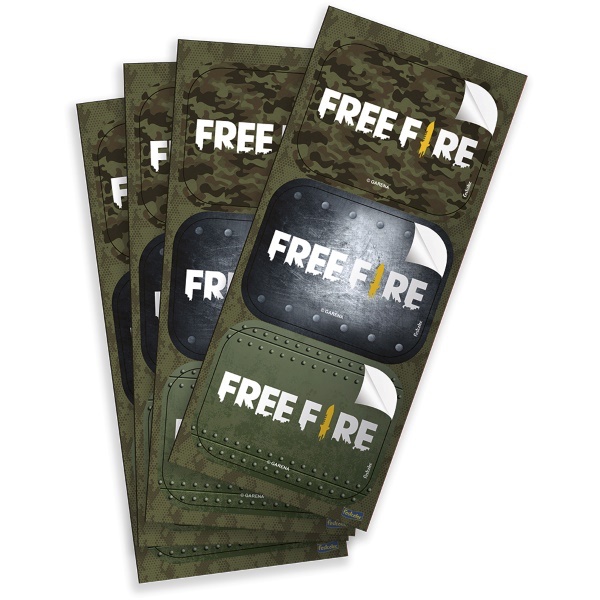 Adesivo Retangular Free Fire com 12und Festcolor