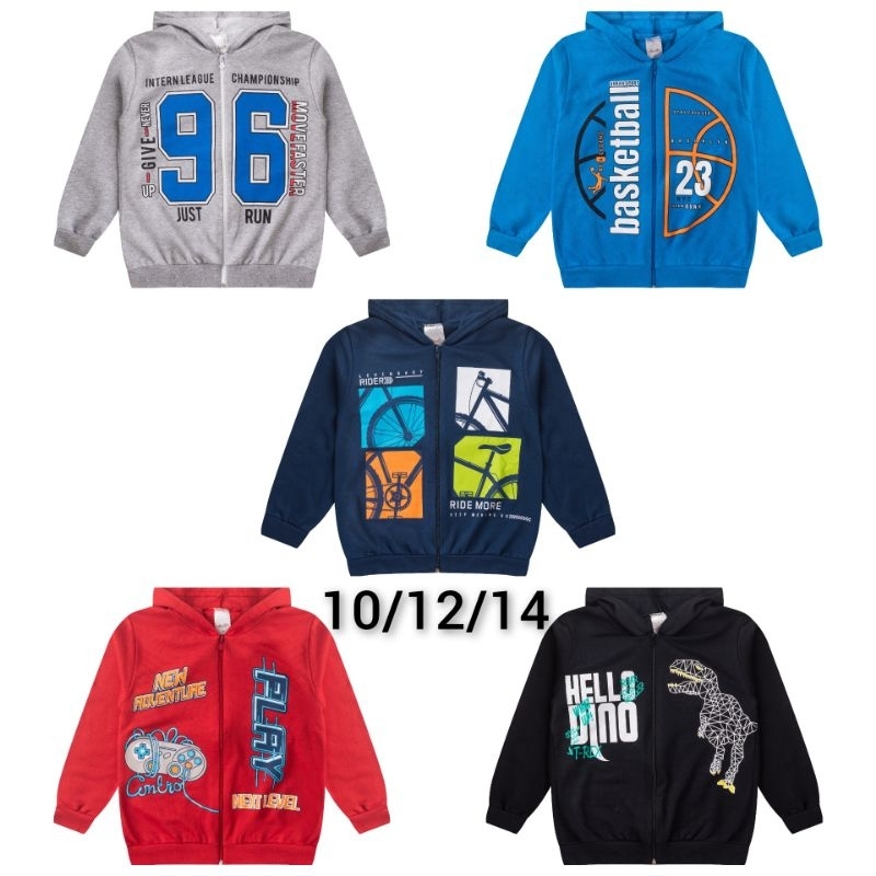 Kit 3 Jaqueta/Casacos de moletom infantil/juvenil masculino  do 4 ao 14 anos