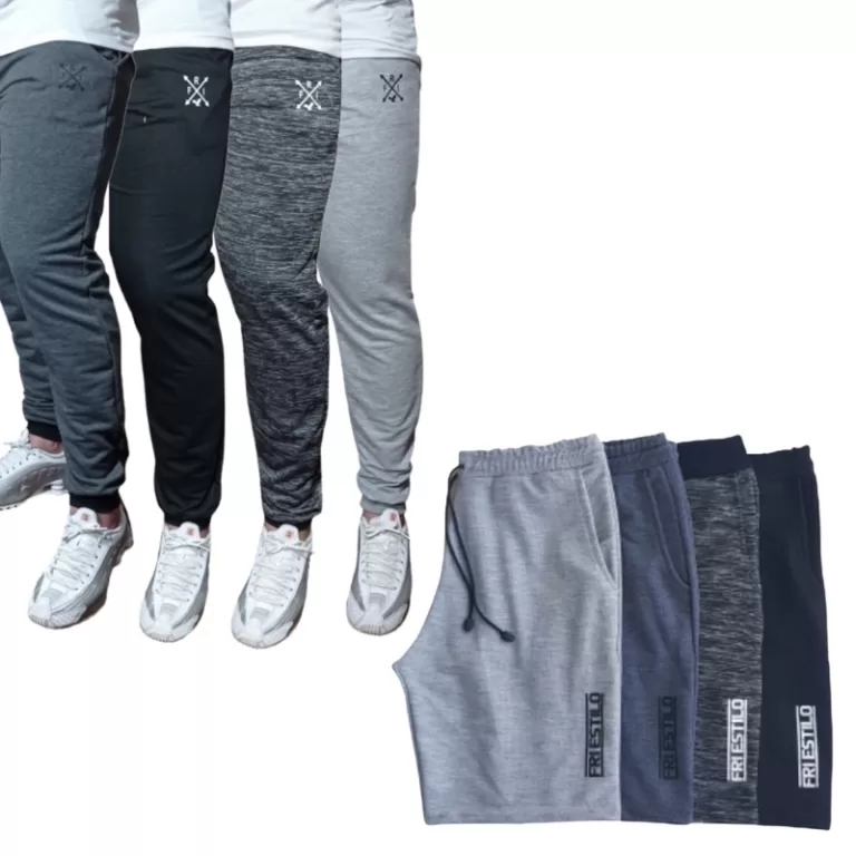 Kit 4 Calças Jogger e 4 Bermudas Masculinas de Mo