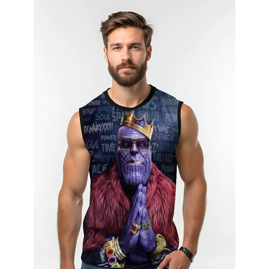 Camiseta Dry Fit Masculina UV 50+ Thanos Estampada Academia Corrida Treino Casual