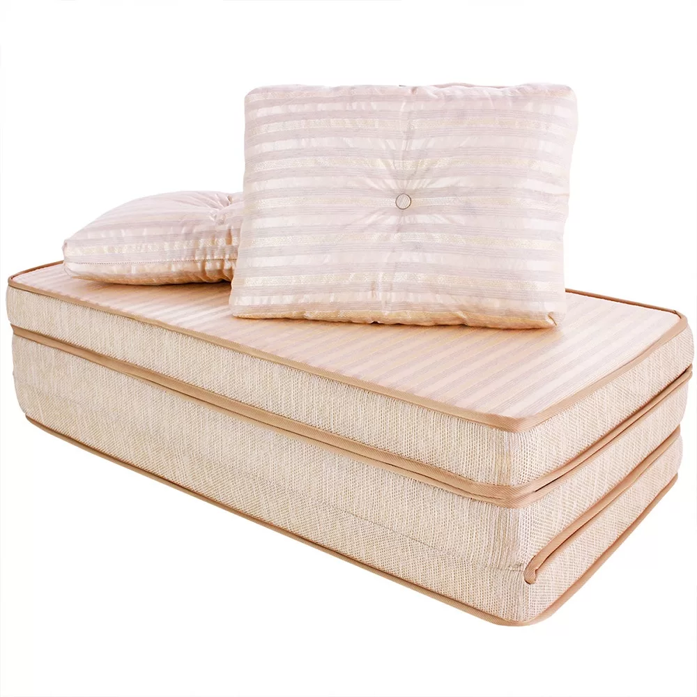 Puff Colchonete Dobrável / Sofá 3 em 1 + Travesseiro Casal BF Colchões