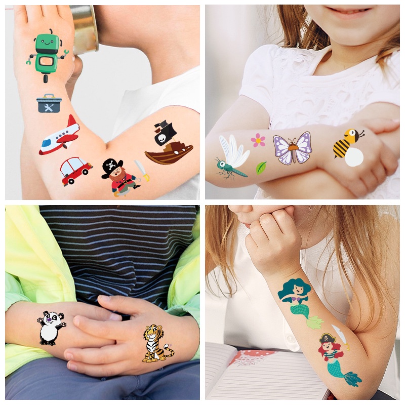 Popular Sereia Tatuagem Dos Desenhos Animados Adesivos Para Crianças Meninos Meninas Festa De Aniver